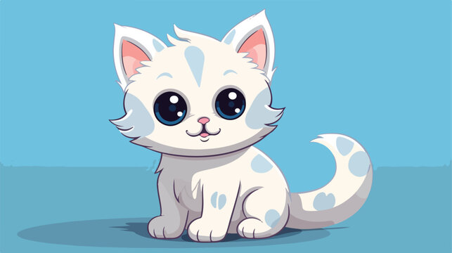 Baby cat vector illustration image 2d flat cartoon