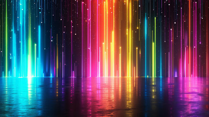 Colorful abstract light rays background