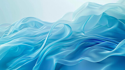 Obraz premium Serene blue silk waves background
