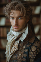 Young man in vintage Victorian attire