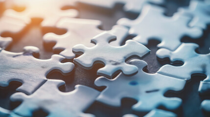 Puzzle piece jigsaw concept white business solution last background complete. Puzzle jigsaw blue piece white concept part fit strategy abstract link game connect team final together problem solve