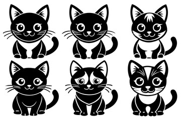 Cute Cat Icon Vector Illustration 