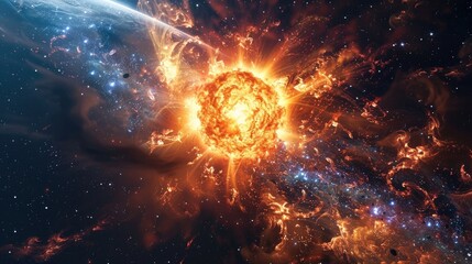 Dramatic Cosmic Explosion Captivating Supernova Phenomenon in Interstellar Void