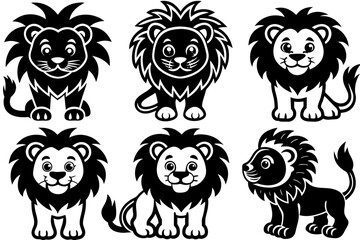 Cute lion Icon Vector Illustration 