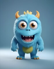 Obraz premium A Blue cartoon monster animal