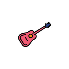 Original vector illustration. The contour icon of an acoustic guitar.