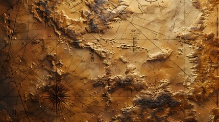 A weathered map