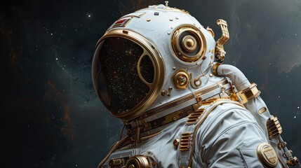Intricate Spacesuit for Futuristic Space and Discovery - obrazy, fototapety, plakaty