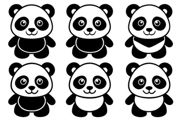 Cute panda Icon Vector Illustration 