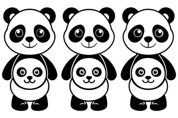 Cute panda Icon Vector Illustration 