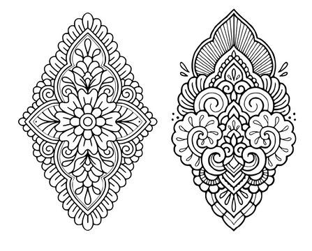 Mandala Paisley Pattern Decoration Tattoo Lace SVG Vector