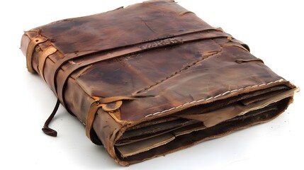 A worn leather journal - obrazy, fototapety, plakaty