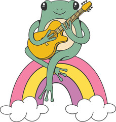 Retro groovy toad character