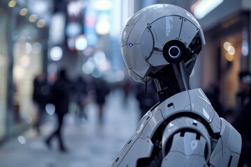 Futuristic AI Robot with Humanoid Features