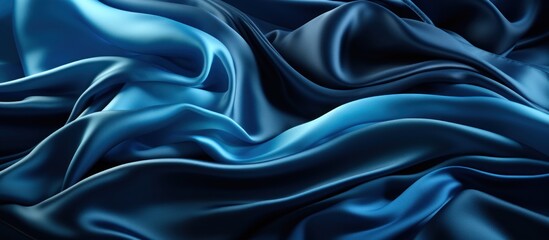 Smooth elegant blue silk or satin luxury cloth texture can use as abstract background. Luxurious background design - obrazy, fototapety, plakaty