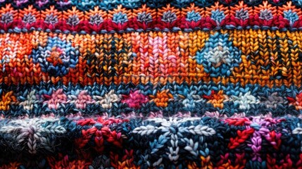 Vibrant Fairisle Knit Texture with Cozy Scandinavian Motifs