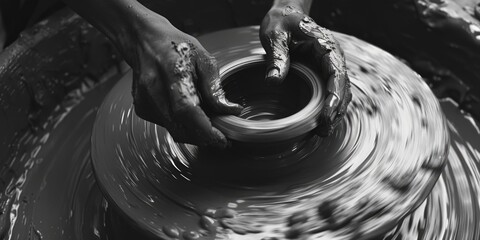A person making a pot, suitable for craft and art concepts