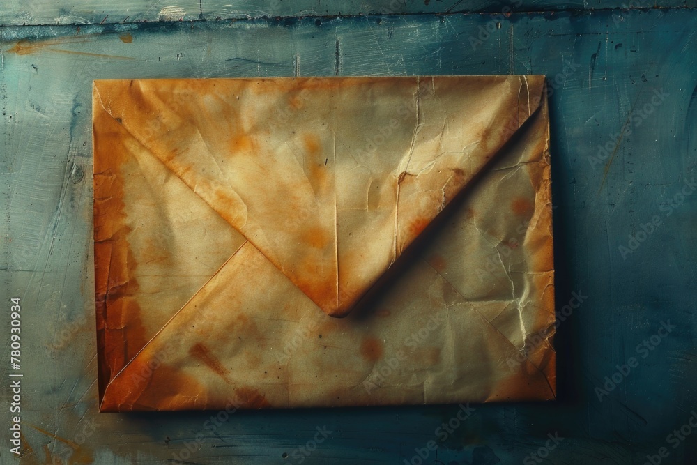 Poster A piece of paper with a folded envelope on top. Suitable for various office and communication concepts