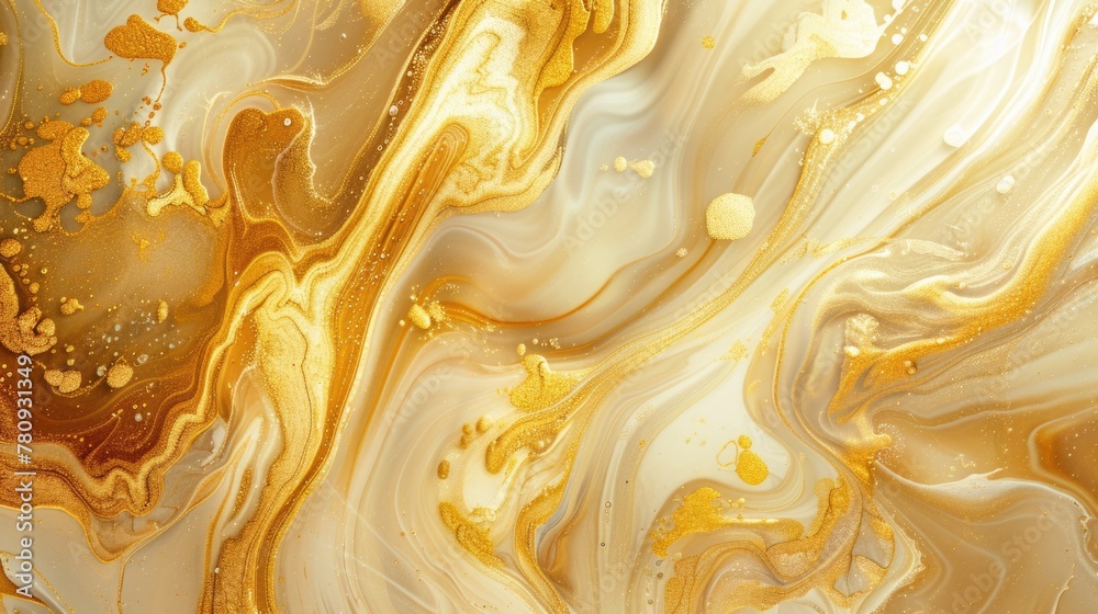 Poster detailed image of marble surface with gold paint, ideal for luxury and elegant design projects