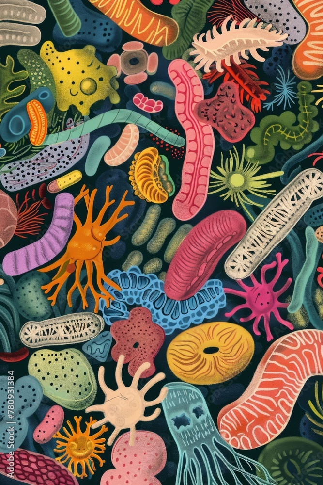 Poster collection of different animals on a black backdrop, suitable for various projects
