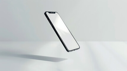 Cellphone Floating In the Air with Shadow Mockup 