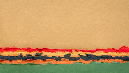abstract landscape in earth pastel tones - a collection of handmade rag papers