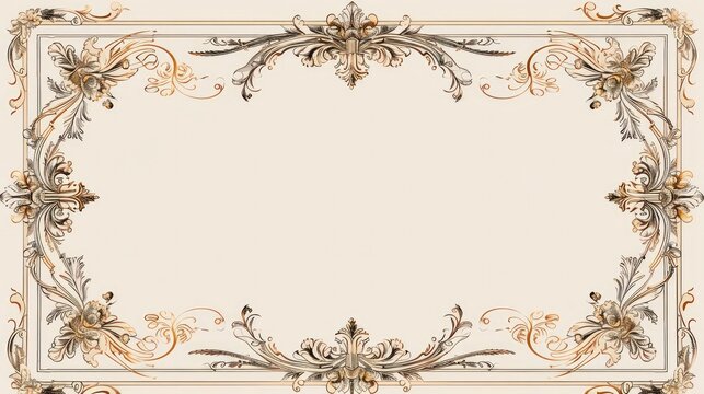 Ornate Decorative Borders and Frames in Vintage Victorian Style with Floral Flourishes and Elegant Filigree Patterns for Invitations Certificates and