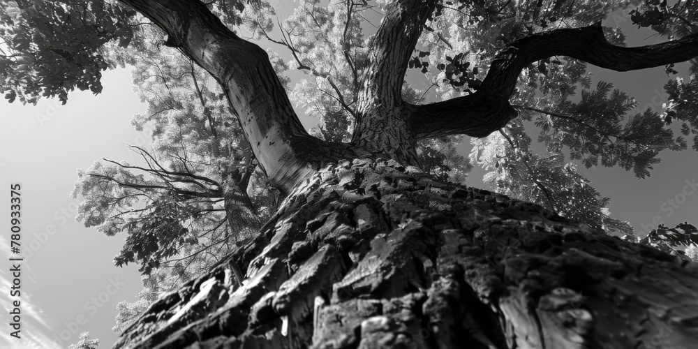 Aufkleber A monochromatic image of a tree, suitable for various design projects