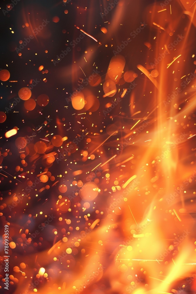Aufkleber a close up of a fire with lots of sparks. suitable for backgrounds or fiery concepts