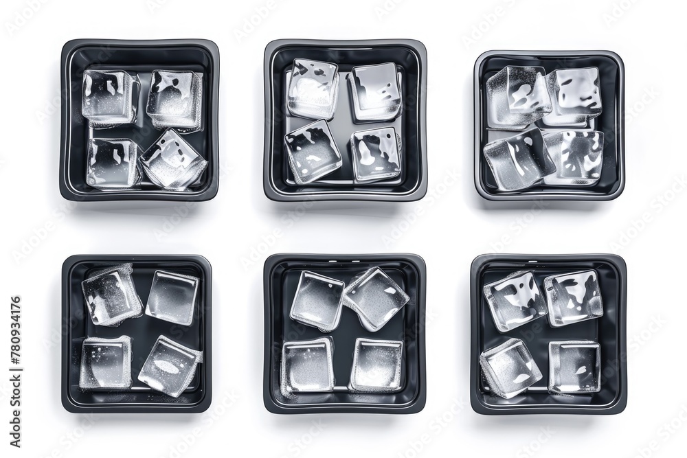 Poster A group of ice cubes stacked on top of each other. Perfect for beverage and cooling concepts.