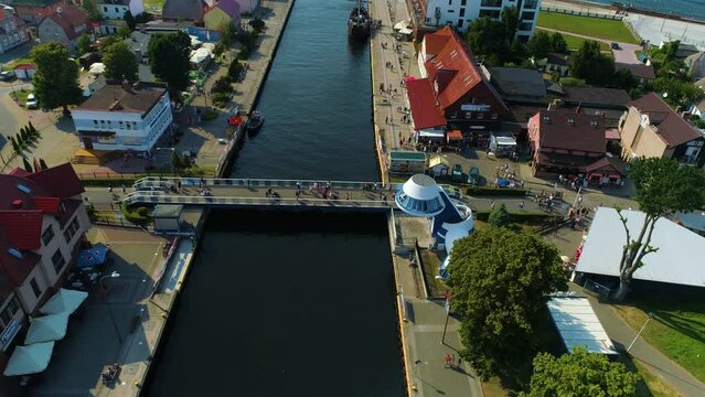 Sliding Bridge Darlowo Rozsuwany Most Aerial View Poland