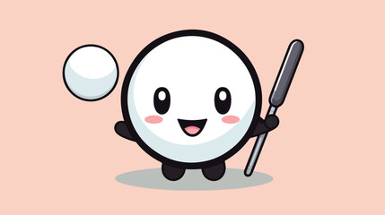 Black Friday illustration with cute ping pong ball