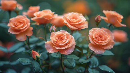 An orange rose bouquet in a wedding reception venue - obrazy, fototapety, plakaty