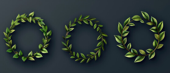 Obraz premium Number made of three green leaves, suitable for nature or environmental concepts