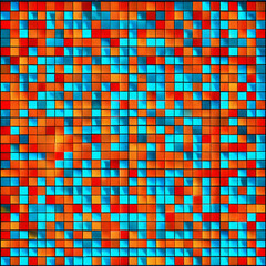 A pattern composed of squares in a pixelated style.