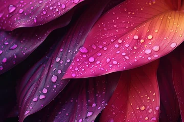 Foto op Canvas Water drops on pink petals © Parvez