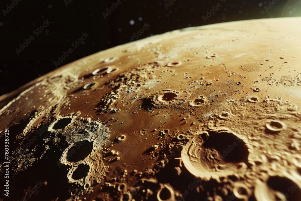 Poster moon landscape view, suitable for science and space projects