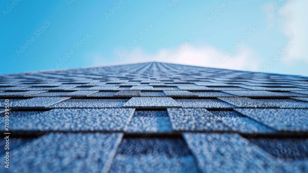 Poster detailed view of a roof against a clear sky. ideal for architectural projects