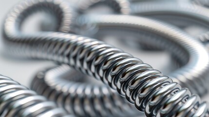 Close up of a bunch of metal springs. Perfect for industrial concepts - obrazy, fototapety, plakaty