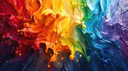 Vibrant Color Splash Abstract Art Energetic Digital Artwork Exploring Imagination and Creativity - obrazy, fototapety, plakaty