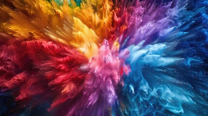 Fototapeta na wymiar Kaleidoscopic Explosion of Vibrant Colors and Illuminating Energetic Bursts in a Dynamic Digital Artwork