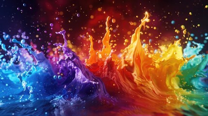Explosion of Vibrant Hues Bursting with Dynamic Energy and Captivating Clarity - obrazy, fototapety, plakaty