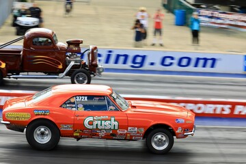 NHRA - National Hot Rod Association drag racing event at Summit Motorsports Park. Norwalk, Ohio,...