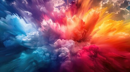 Captivating Explosion of Color and Energy a Visually Stunning and Evocative Masterpiece Bursting with Passion and Dynamism - obrazy, fototapety, plakaty