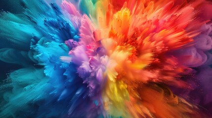 Vibrant Color Explosion in Digital Abstract Masterpiece - obrazy, fototapety, plakaty