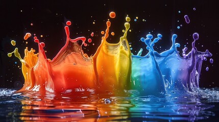 Captivating Explosion of Vibrant Color Splashes Inviting Imaginative