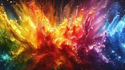 Vibrant Cosmic Explosion of Color and Dynamic Energy Captured in Stunning Detail