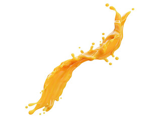 Closeup Orange juice splash isolated on white background. 3D Rendering. PNG files.	
