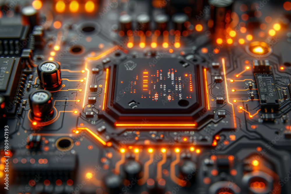 Poster a sophisticated piece of technology with intricate circuitry and components, pushing the boundaries 