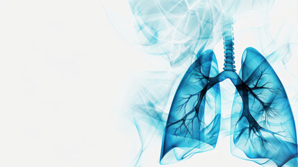 digital x-ray image of human lungs with smoke effect for health and medical studies